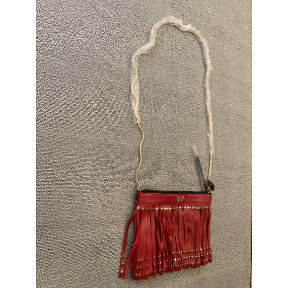 VICTORIA'S SECRET Women Red Gold Fringe Crossbody Bag - Picture 10 of 11